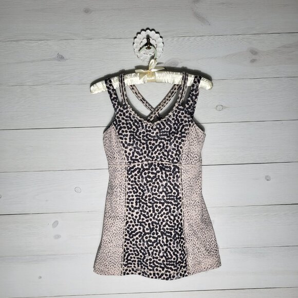 Lululemon Athletica Happy Strappy Leopard Print Tank Top. - Picture 1 of 6